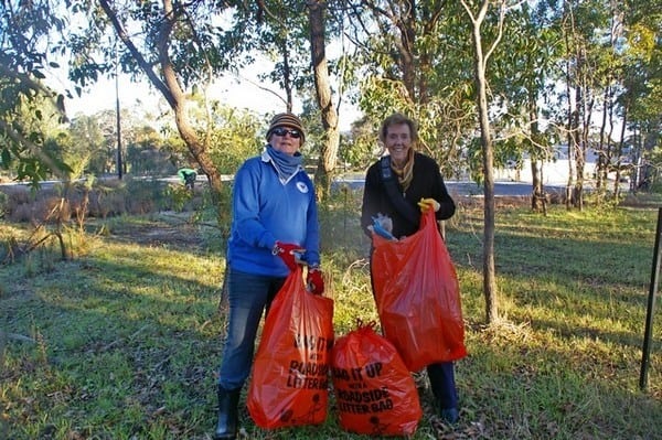 members of BEL with bags of rubbish at Byford Scount Hall