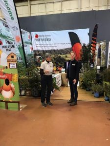 Merri Harris and Kristy Gregory in fron of the Perth Royal Show Stall