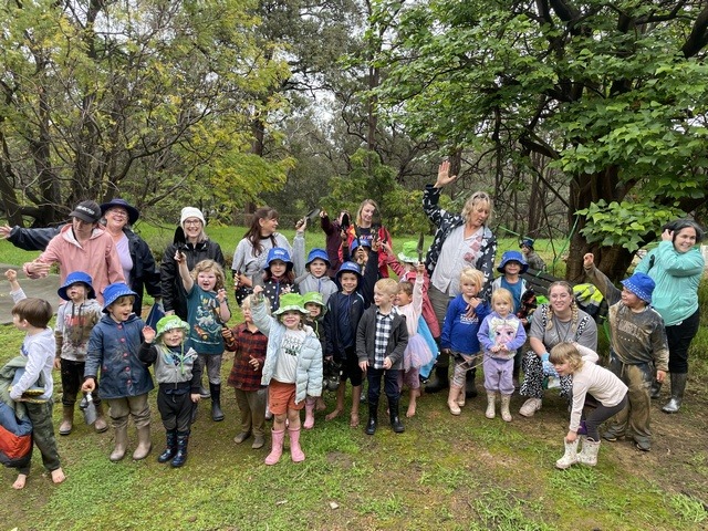Children and teachers involved in planting seedlings for Schools National Tree Day 2022 in Byford