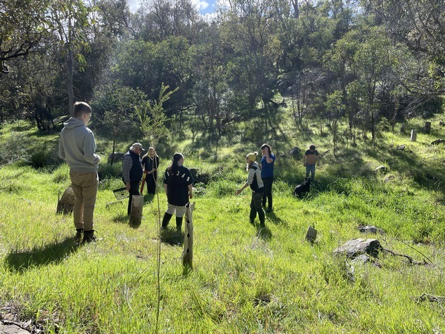 several adult conservation students in bushland